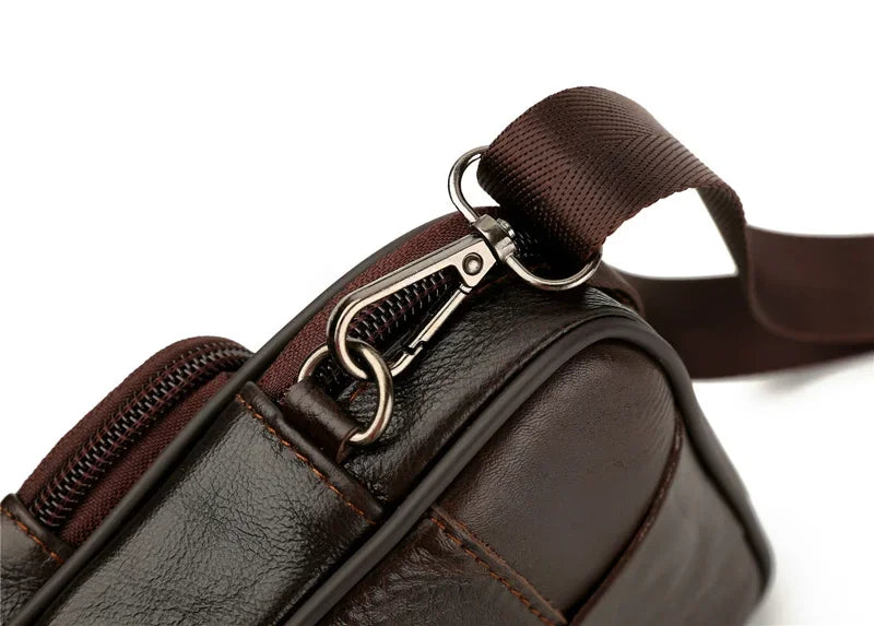 Retro Genuine Leather Men’s Crossbody Shoulder Belt Bag