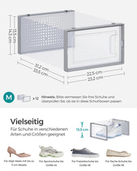 SONGMICS Set 18 Shoe Box Plastic Shoe Organizer for shoes up to size 44