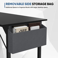 Modern Computer Desk with Side Bag & Headphone Hook