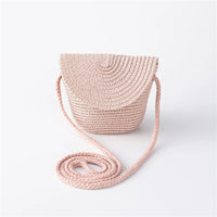 Girls’ Woven Straw Crossbody Shoulder Messenger Bag