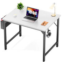 Modern Computer Desk with Side Bag & Headphone Hook