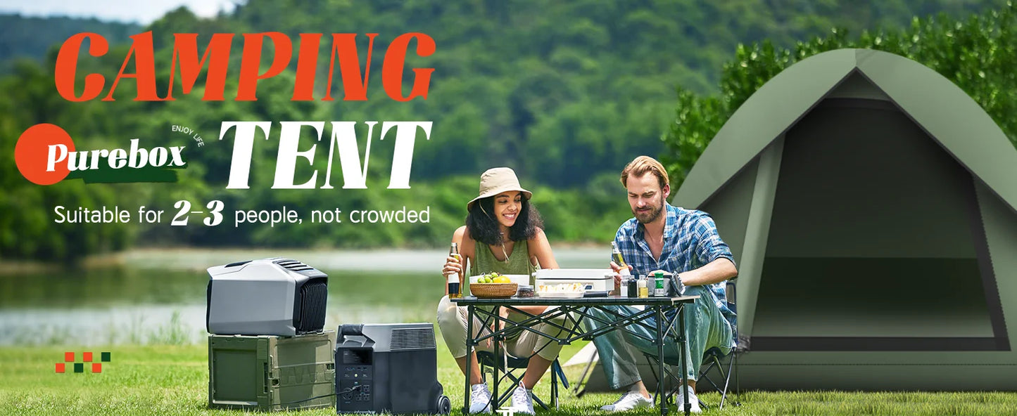 Tents for Camping 3-4 Person with Rainfly Camping Tents 100% Waterproof Windproof Tents for Camping with Removable Rainfly