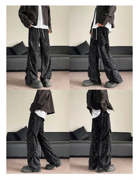 Men’s Corduroy Tie-Dye Cargo Pants Loose Autumn Trousers