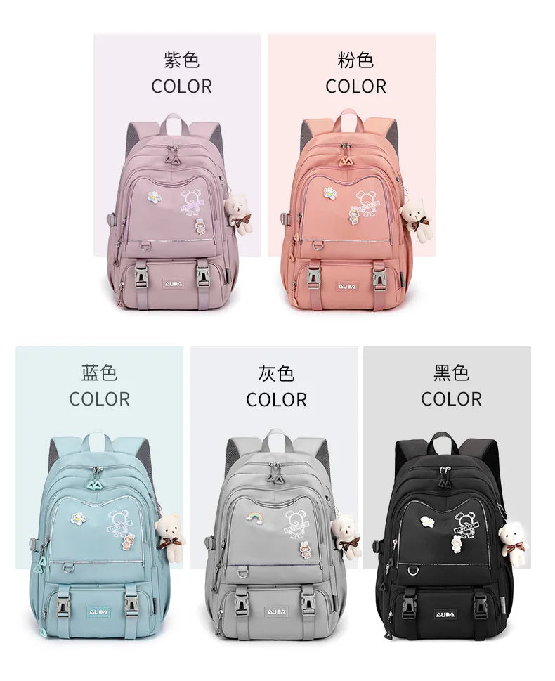 Children School Bags For Girls Large Schoolbag Kawaii Primary School Backpack Kids Book Bag Waterproof Laptop Travel Rucksack