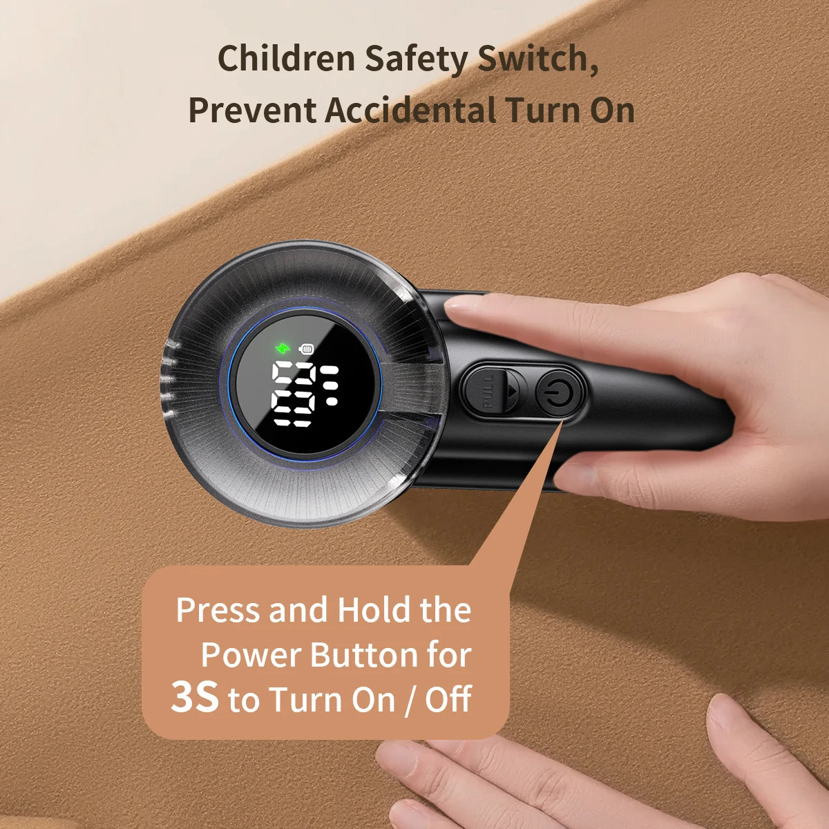 Rechargeable Fabric Shaver 5.6cm Blade Lint Brush Electric Lint Remover Digital Display Defuzzer Sweater Shaver Clothing Blanket