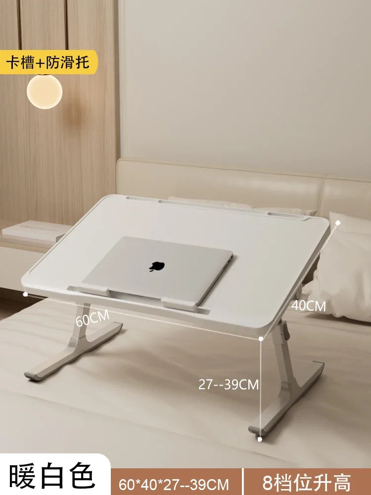 Modern Wooden Office Desk with Keyboard Shelf & Wheels