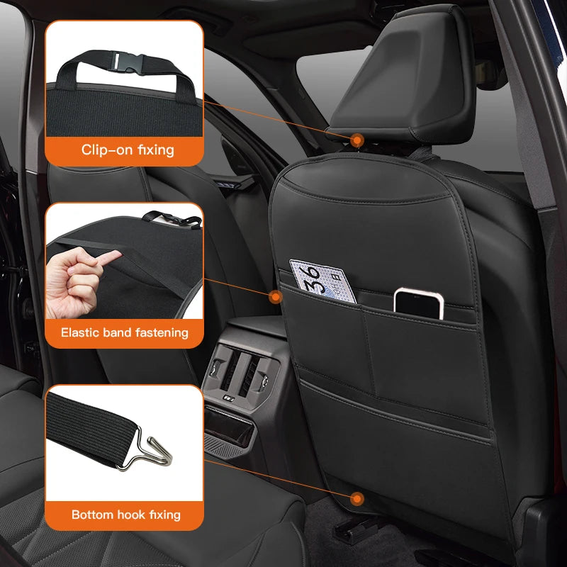 Leather Car Seat Back Protector Waterproof Kick Mat