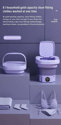 8L Portable Folding Mini Washing Machine
