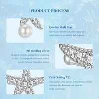 Bamoer 925 Silver Mermaid & Starfish Ocean Hoop Earrings