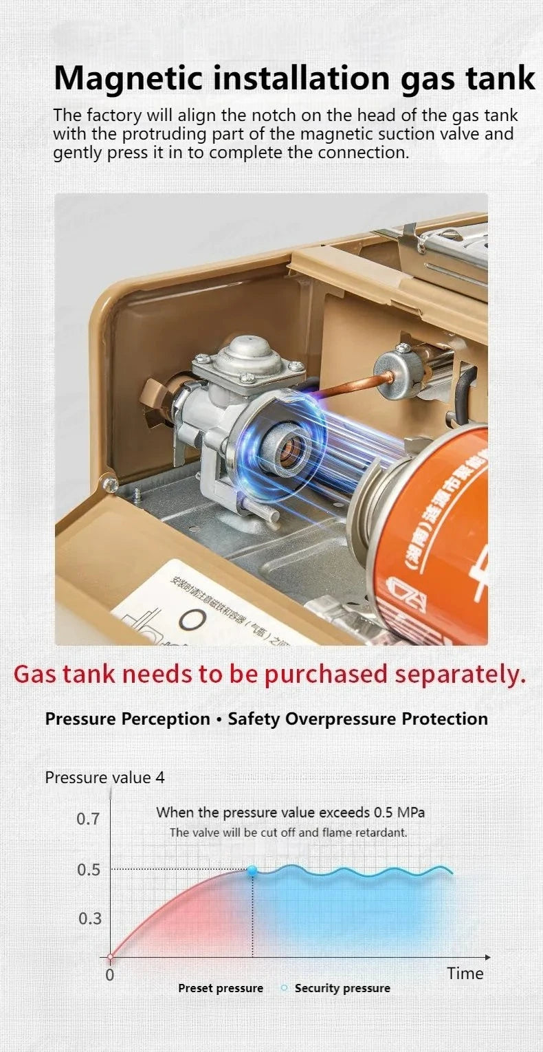 2300W Multifunctional Gas Stove for Outdoor Camping & Hiking