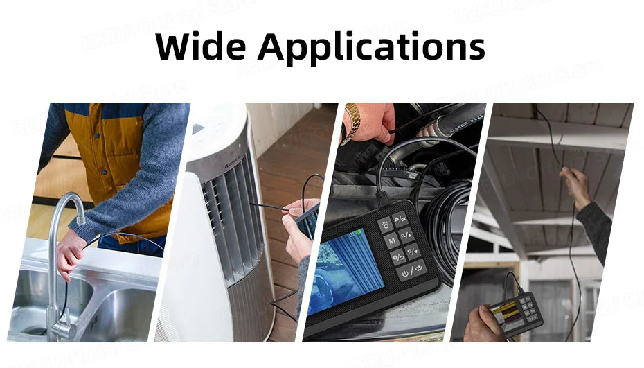 Dual Lens Industrial Endoscope Camera with Screen IP67