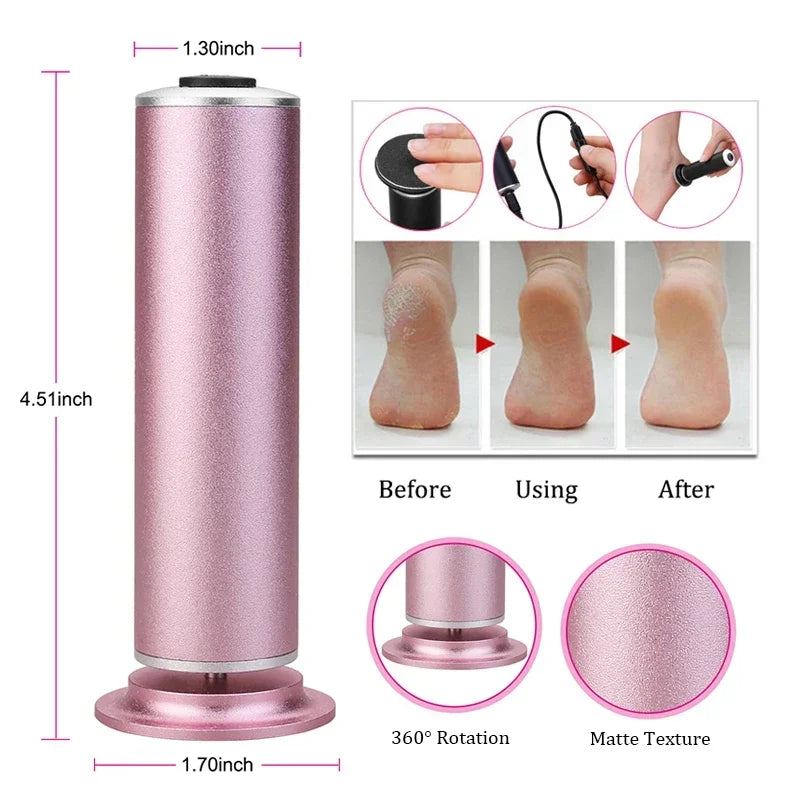 Electric Pedicure Foot File – Callus Remover w/ Sandpaper