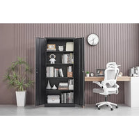 Metal Storage Cabinet with Doors & 5 Adjustable Shelves