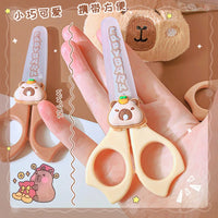 1pc School Useful Back To School Stationery Scissors Cute Capybara Craft Scissors Mini Scissors for Diy Children's Scissor