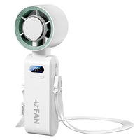 Portable Handheld Turbo Fan Foldable Hanging Neck Fan Mini Hand Fan 3600mAh USB Rechargeable High Speed Ice Cooling Turbo Fan
