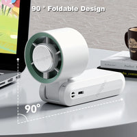 Portable Handheld Turbo Fan Foldable Hanging Neck Fan Mini Hand Fan 3600mAh USB Rechargeable High Speed Ice Cooling Turbo Fan