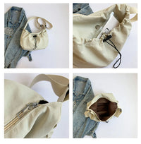 Nylon Pleated Shoulder Bag – Casual Crossbody Tote