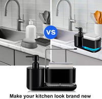 4-in-1 Kitchen Soap Dispenser with Sponge & Rag Rack