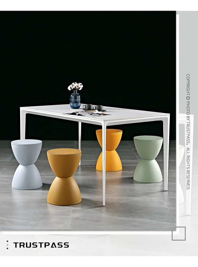 Nordic Round Ottoman Pouf – Living Room Coffee Side Table