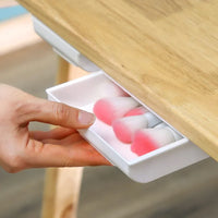 Self Stick Pencil Tray Desk Table Storage Drawer Organizer Box Under Desk Stand Self-adhesive Under-drawer Storage