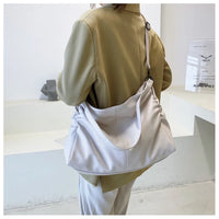 Big Black Shoulder Bag for Women Soft Leather Travel Tote