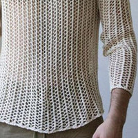 Wear Men Mesh T-shirts Bottoming Shirt Knitted Mesh Top Clothing Autumn Men Knitted Mesh Top Long Sleeve Tees Club Streetwear