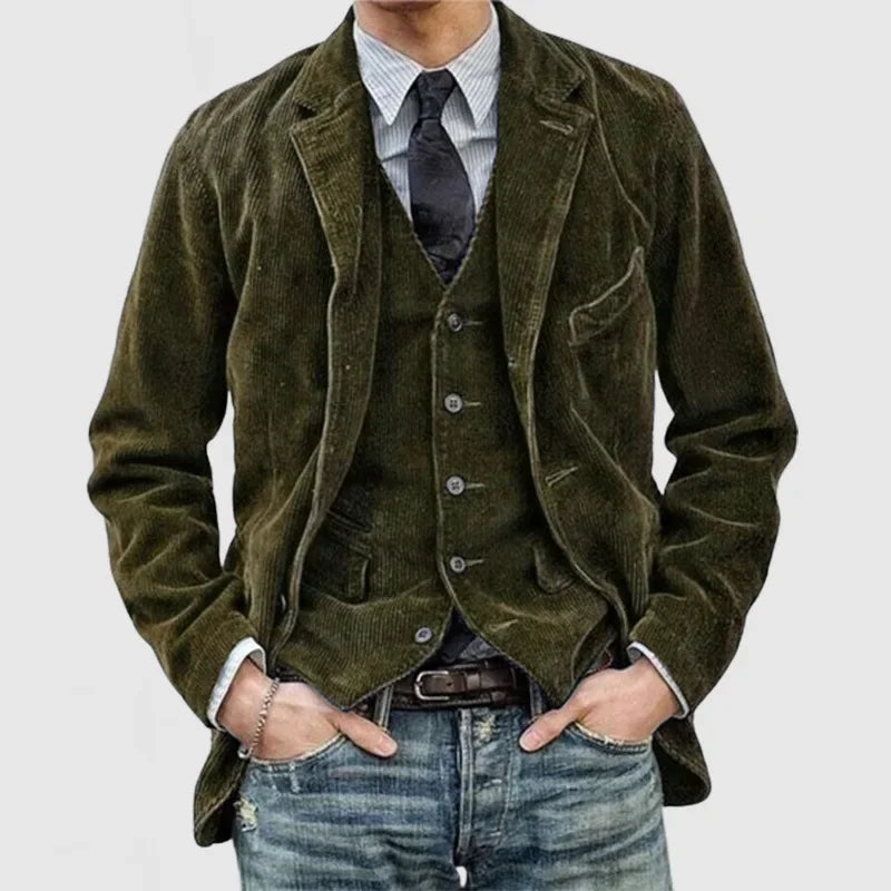 Men’s Corduroy Casual Suit Jacket – Autumn Fashion Coat