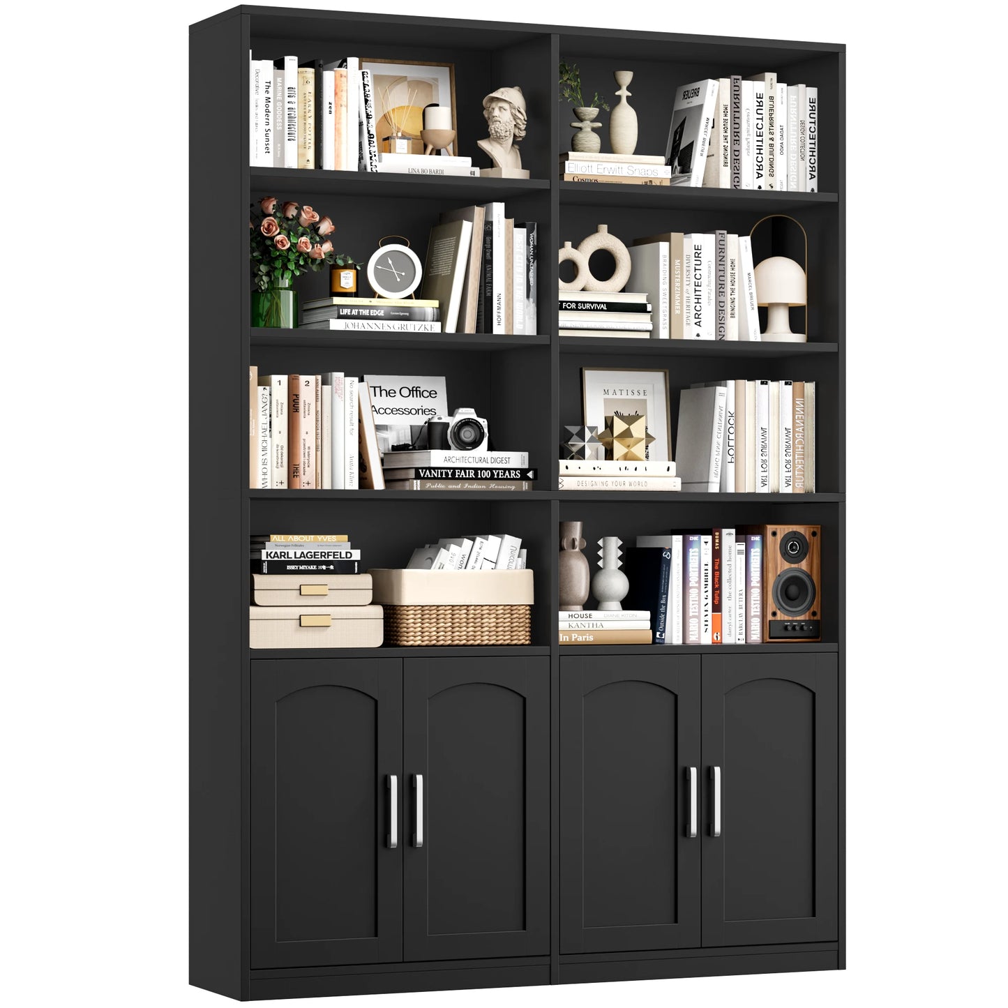Getone Bookshelf Wardrobe with 12 Compartments & Doors