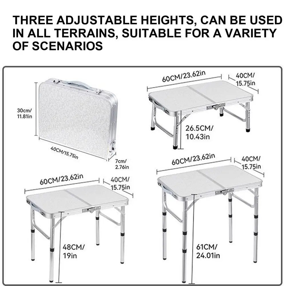 Aluminum Camping Table 3 Height Adjustable Portable