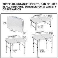 Aluminum Camping Table 3 Height Adjustable Portable