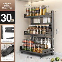 Multi-Layer Kitchen Storage Rack Carbon Steel for Spices and Tools
