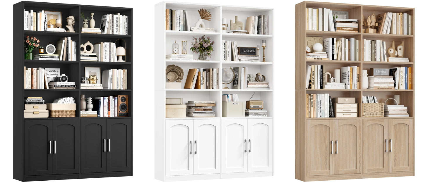 Getone Bookshelf Wardrobe with 12 Compartments & Doors