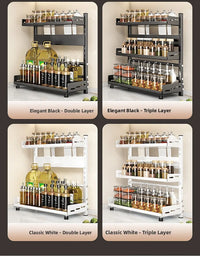 Multi-Layer Kitchen Storage Rack Carbon Steel for Spices and Tools