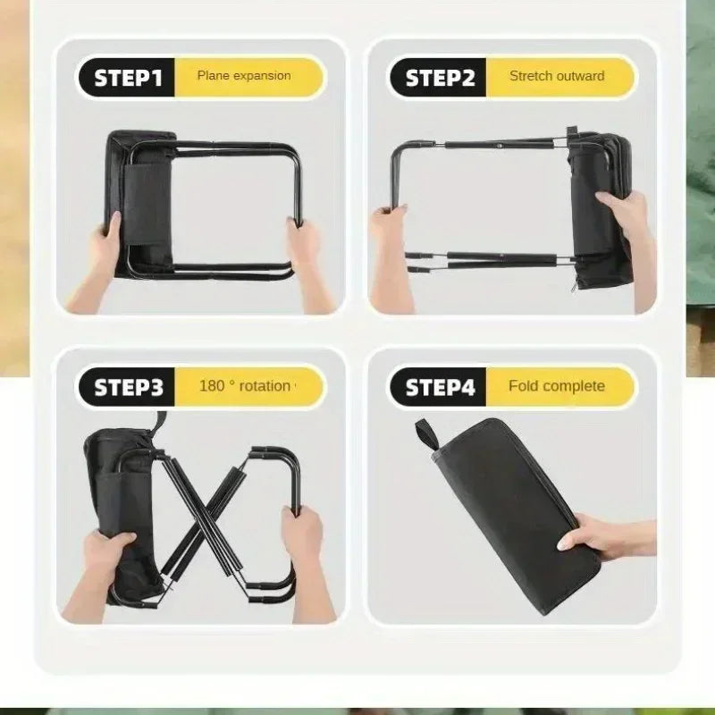 Portable folding stool, foldable hand-held camping stool, special folding stool for camping and fishing outdoors