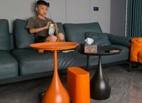 Simple Modern Wrought Iron Coffee Table Living Room Household Round Coffee Table Combination Creative Small Apartment Side Table