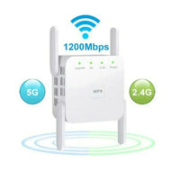 Wireless WiFi Repeater 2.4G 5Ghz Wi-Fi Amplifier Wi Fi Booster 1200 M Signal WiFi Long Range Extender Access Point