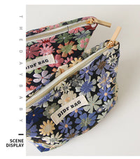 Red Flower Women's Cosmetic Bag, Small Portable Travel Toiletry Bag, Simple Cosmetic Storage Bag, Inner Tank Bag, Coin Purse