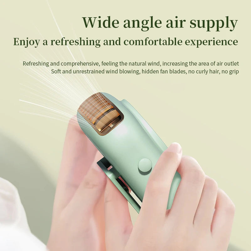 Portable Hanging Neck Fan with LED & 5 Speeds