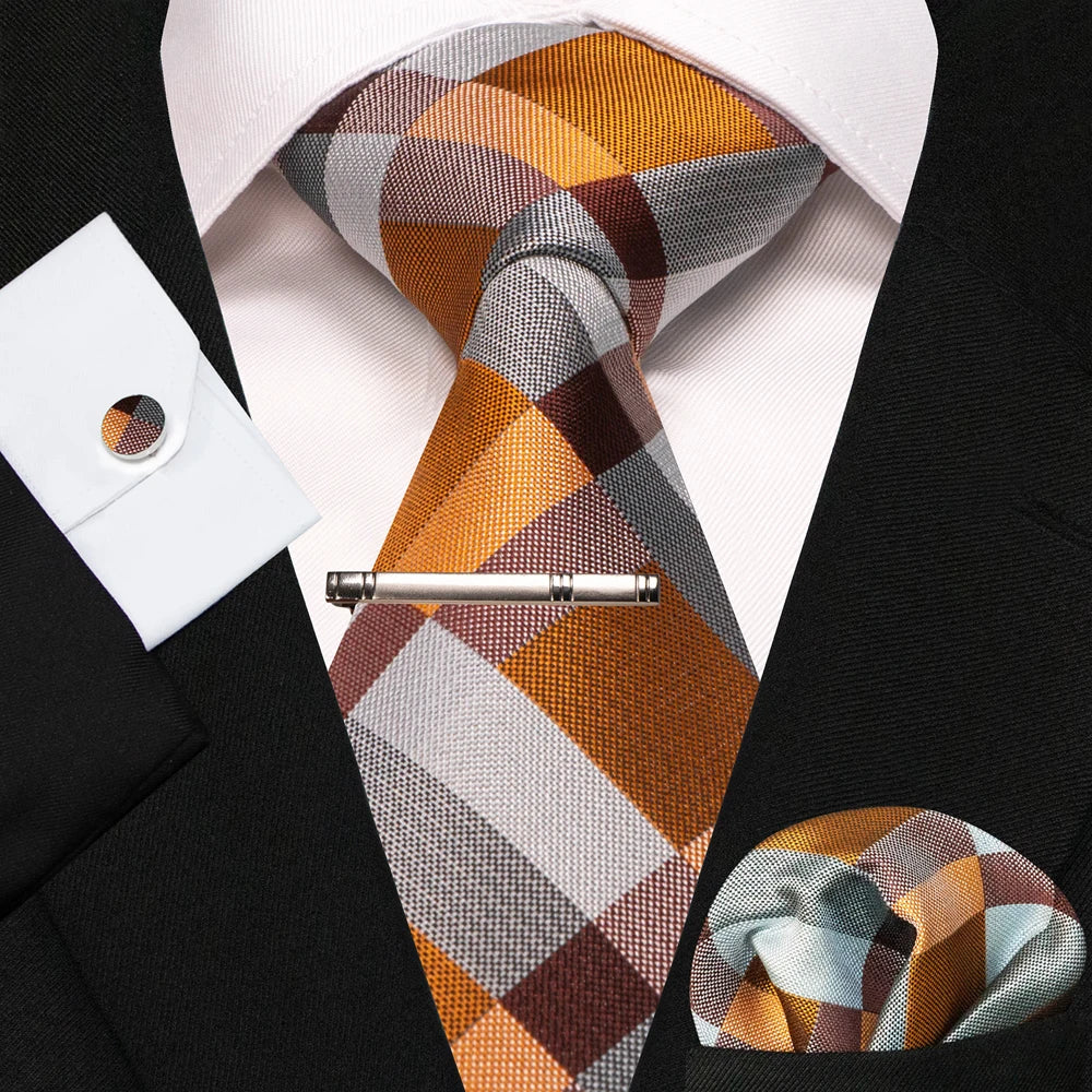 8cm Silk Men’s Tie Set with Pocket Square
