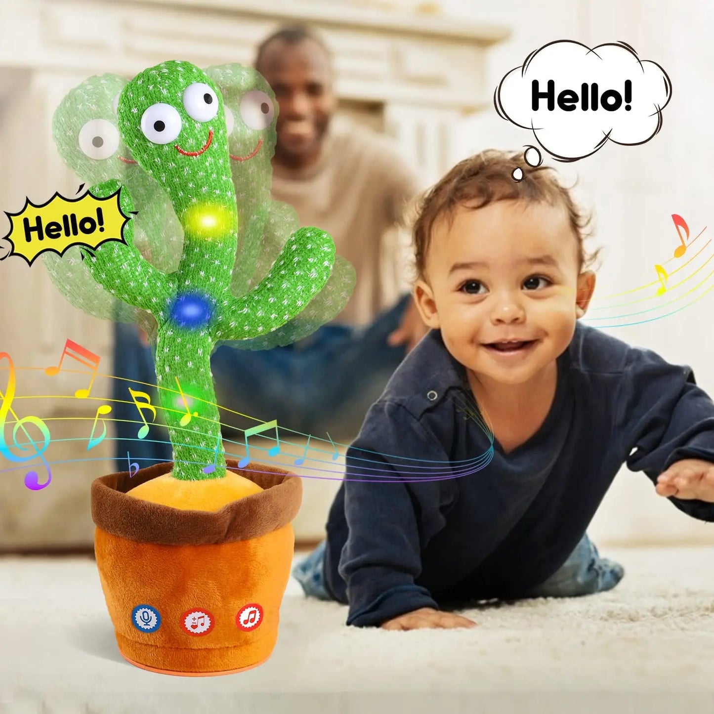 Kids Talking Dancing Cactus Plush Toy with Songs
