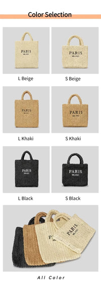 Women's Summer Beach Straw Style Tote Bag Handwoven Large Capacity Luxury Designer Travel Handbags Casual Portable Shoulder Bags