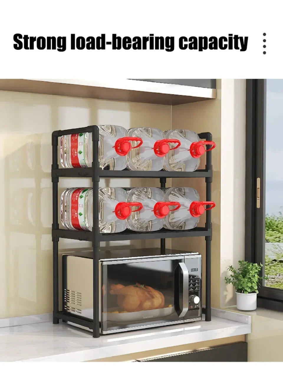 2-Tier Kitchen Microwave & Seasoning Storage Rack