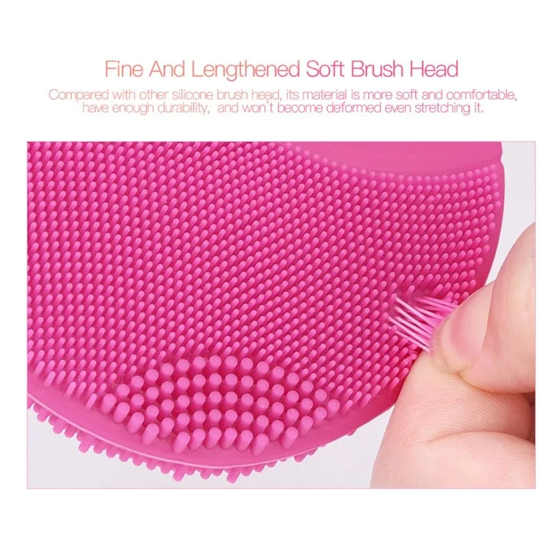 Silicone Face Cleansing Brush Electric Sonic Facial Deep Cleaning Brush Waterproof High-Frequency Vibrating Massager Skin Care