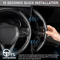 Carbon Fiber Steering Wheel Cover Universal Car Accessory