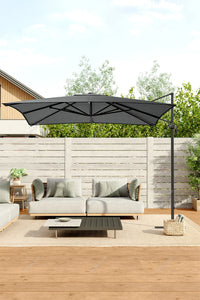 Breeins 3M Tilting Aluminium Cantilever Parasol – Dark Grey