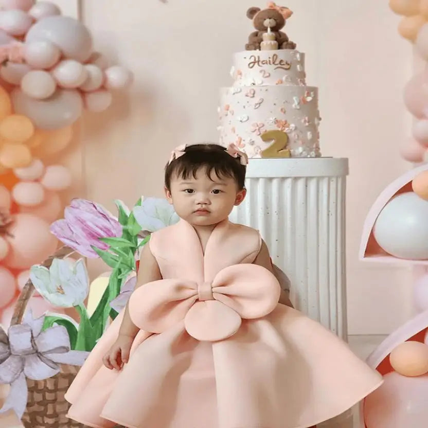 Summer Sleeveless Ball Gown Children Host Piano Performance Birthday Party Flower Girl Dresses A4080 Para Niñas Ropa Para Niña