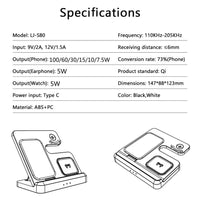 100W 3-in-1 Wireless Charger Stand – Fast Charging Dock