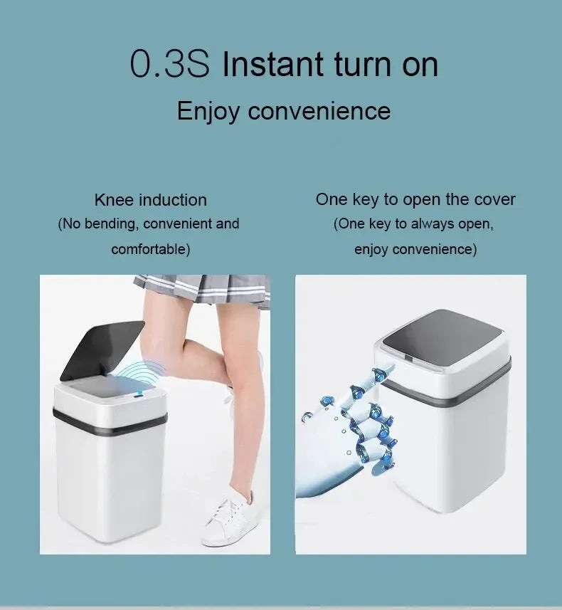 13L Smart Touch Trash Can for Kitchen & Bathroom