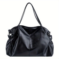 Big Black Shoulder Bag for Women Soft Leather Travel Tote