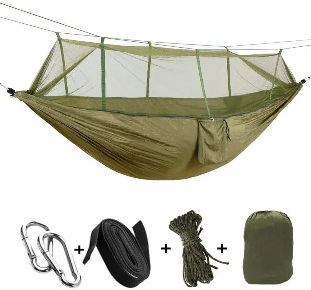 Double Camping Hammock with Mosquito Net Portable
